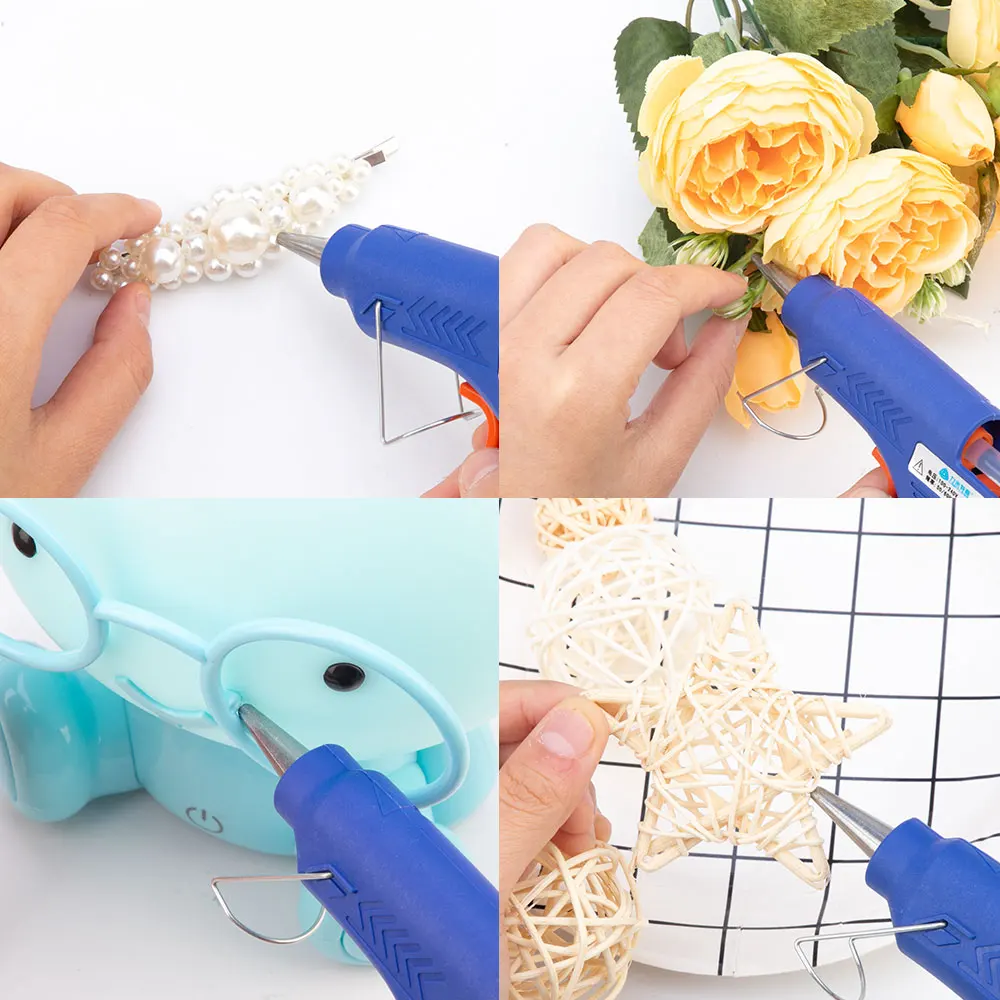 

20W Hot Glue Gun Set With 7x100mm Hot Melt Glue Sticks Tweezers High Temp Heater Repair Tool Mini Guns