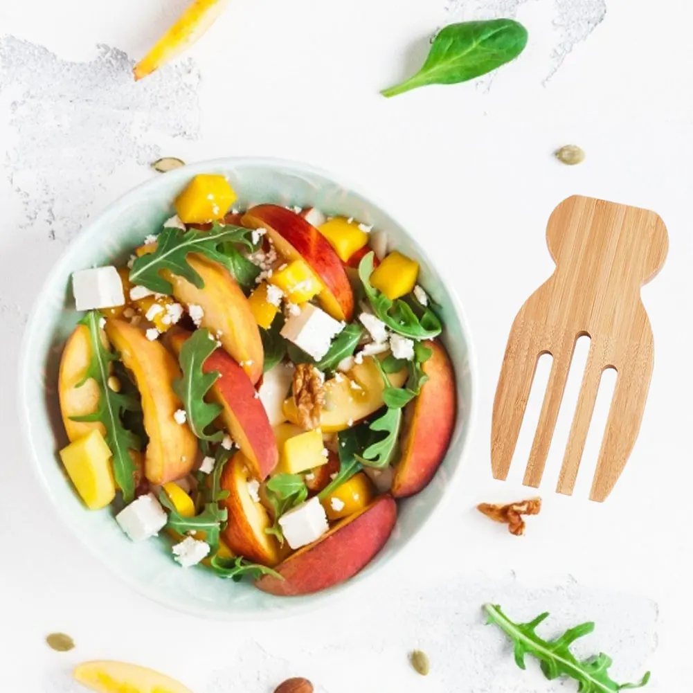 

Natural Wooden Fork Dinner Fruit Wooden Salad Servers Handmade Home Tableware Dinnerware Cutlery For Kicthen Accessories Tools