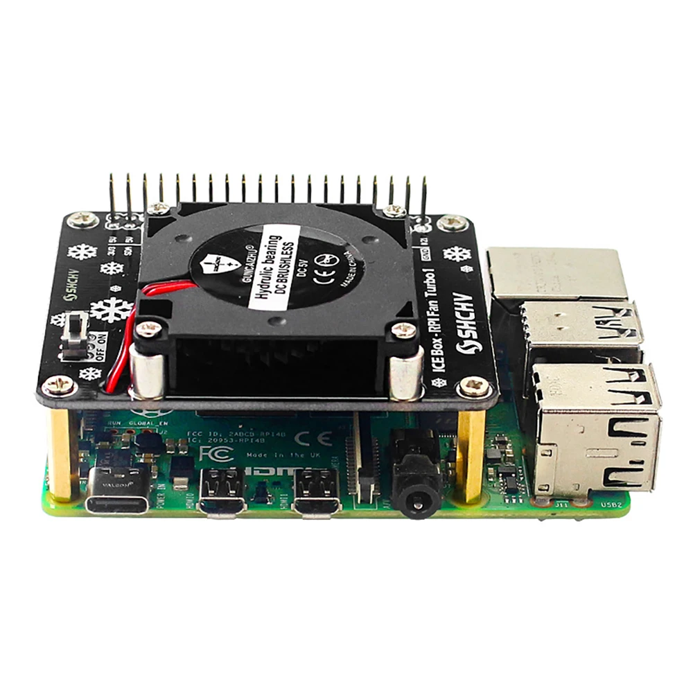 

CAMEIDO R49 Raspberry Pi Model 4 B Fan With LED Ambient Light Fan Development Board Cooling Fan For Raspberry pi 3B/3B+