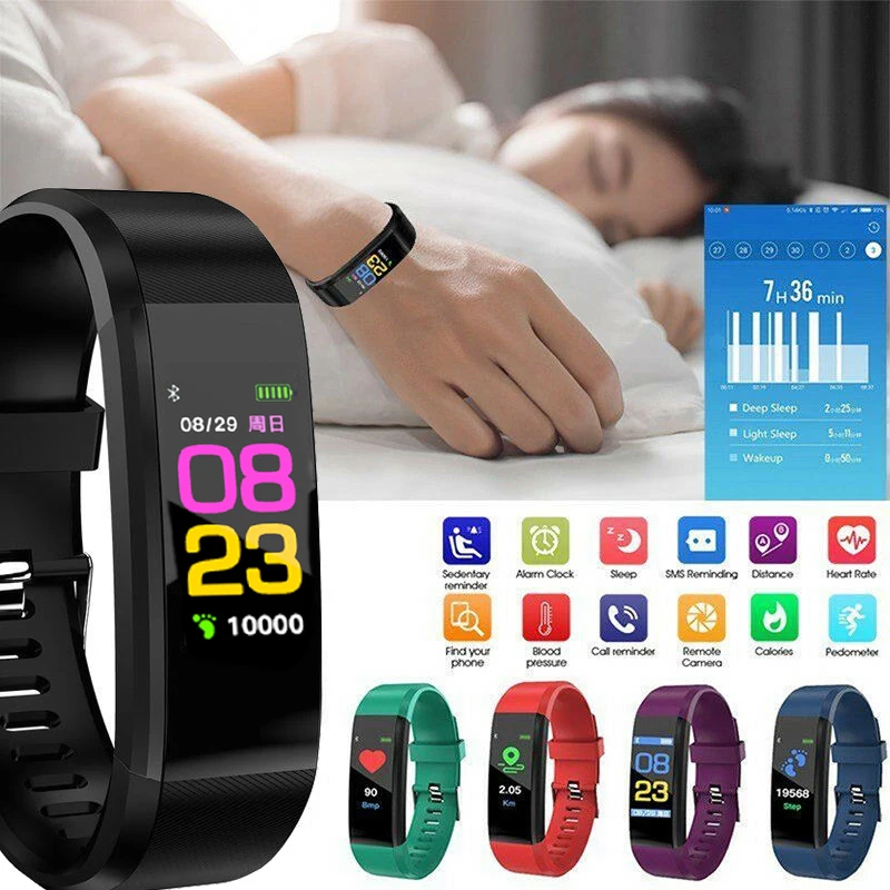 Фитнес браслет с цветным экраном Bluetooth пульсометром шагомером|Мужские