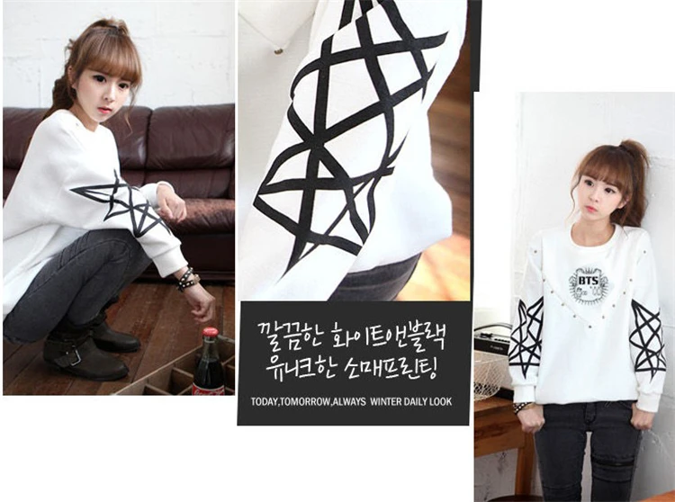 Bangtan Boys k pop Толстовка Белая moletom feminino harajuku jin suga осенне зимняя одежда с длинными