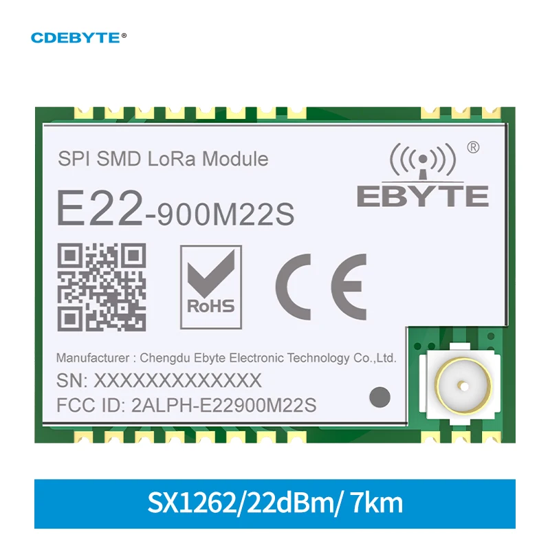 

SX1262 LoRa Беспроводная Maodule CDEBYTE E22-900M22S 22dBm 915 МГц SMD IPEX РЧ модуль для источника питания LDO DC-DC