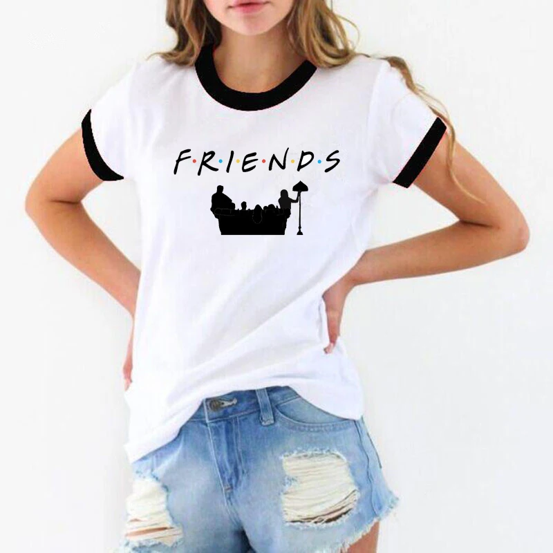 2021 с надписью ТВ шоу Friends (друзья футболка для женщин Графический Футболка Femme 2