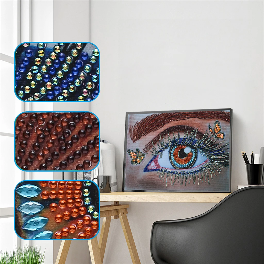 

5D DIY Special Shaped Beautiful Diamond Painting Eye Diamond Embroidery Paintings 3D Woman Eyes Diamond Mosaic Home Decoration