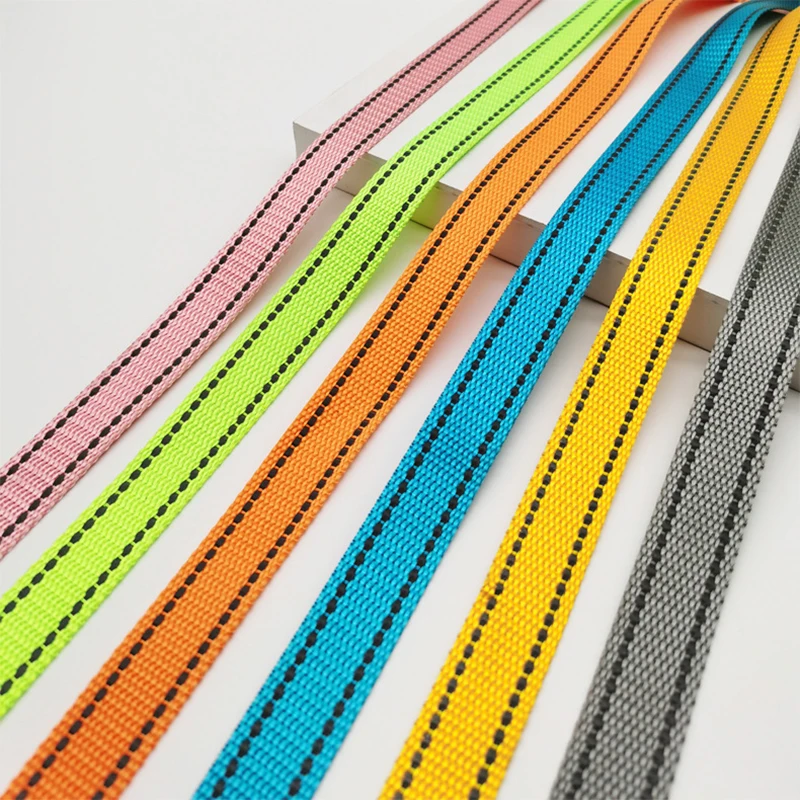 5 Meters 20mm Polyester Reflective Webbing Backpack Strap Bag Sewing Accessories Pet Collar Handmade Craft 10 Colors
