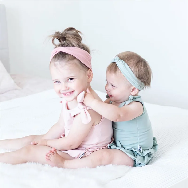 

3Pcs Baby Girl Summer Outfits Infant Clothing Sleeveless Tie Knot Tank Top Vest + Bloomers + Headband Newborn Set