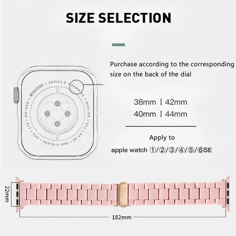 Модный ремешок из смолы для apple watch браслет iwatch серии 7 se 6 5 4 3 2 легкий и удобный