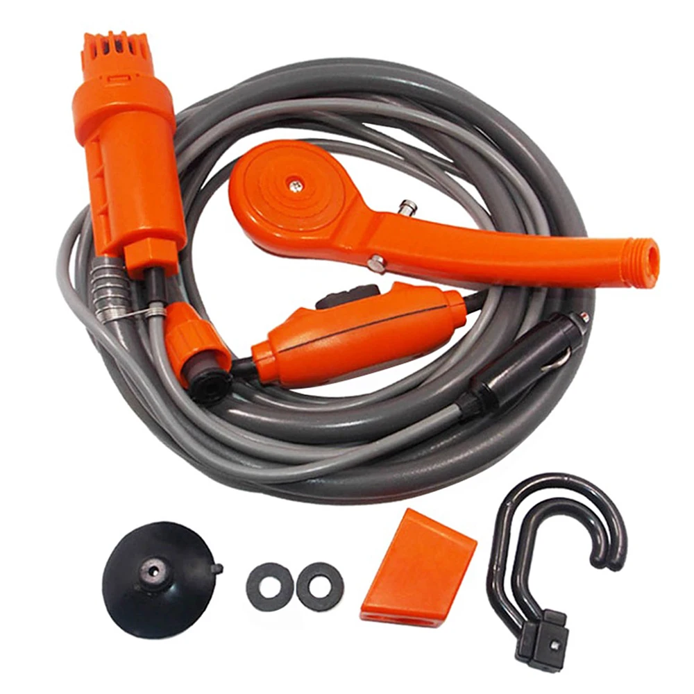Портативный 12V Электрический Открытый ручной душ с насосом для мытья автомобиля