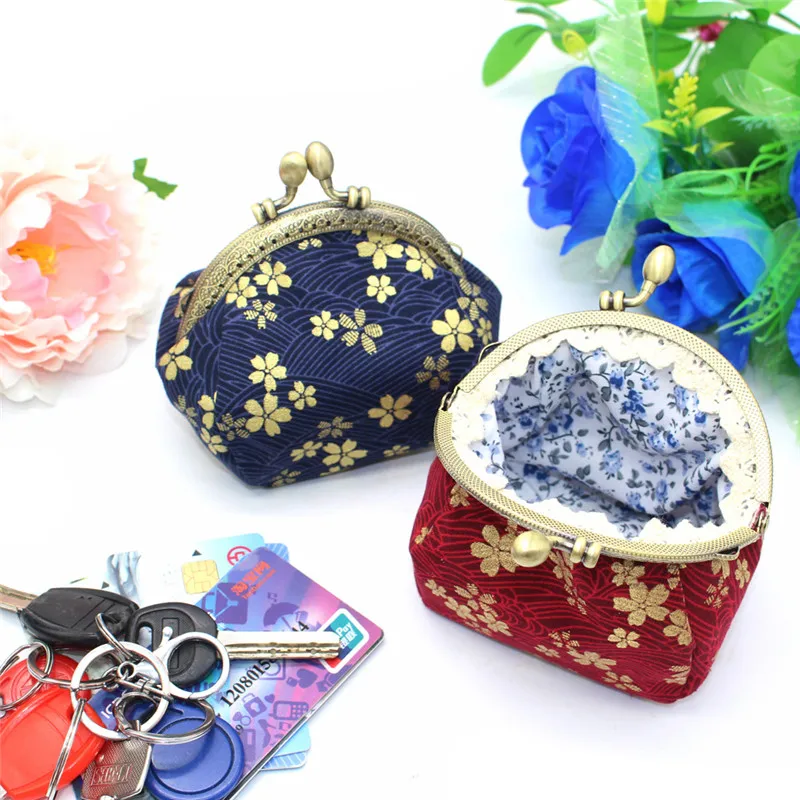 

New Japanese Fabric Women Coin Purse Lady Retro Vintage Cute Hasp Small Wallet New Casual Portable Women Purse Coin Storage Bag