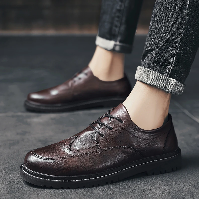 Вечерние кожаные мужские туфли на свадьбу зимняя обувь итальянские Стильные
