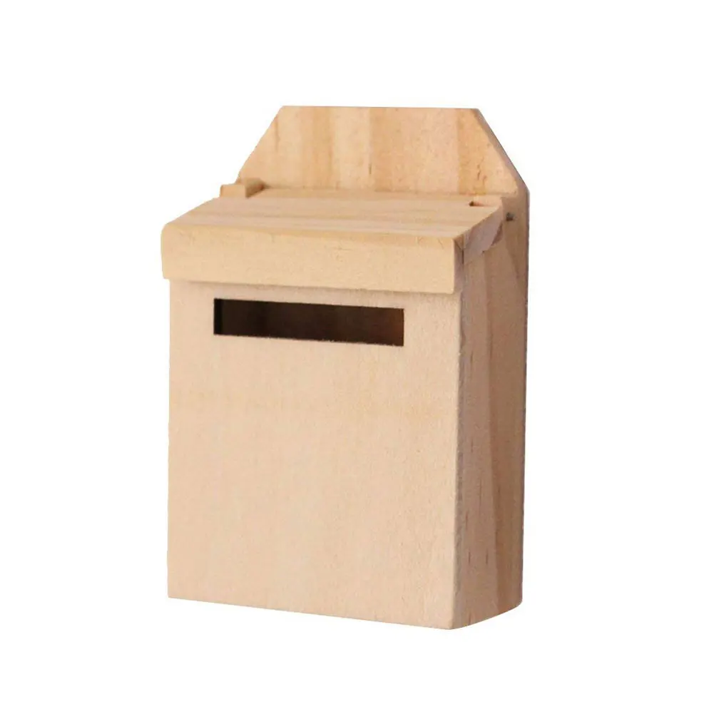 

Dollhouse Wooden Mailbox Dollhouse Accessory Toys Miniature Mail Box Home Garden Decoration For Kids Birthday Girls Gift