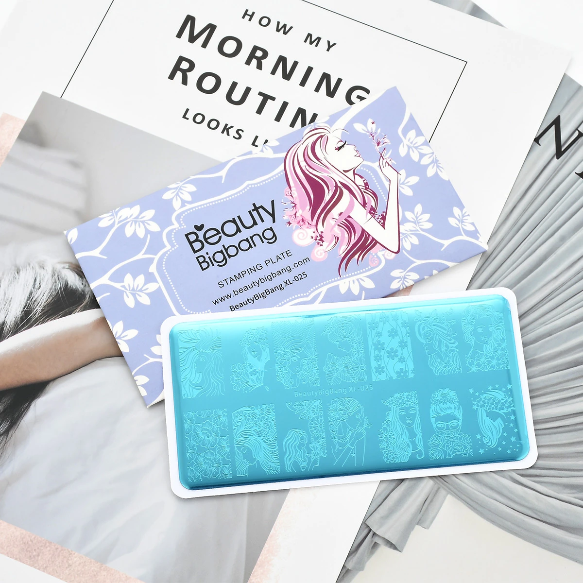 BeautyBigBang штамповочные тарелки для девочек цветок красивая девушка прямоугольный