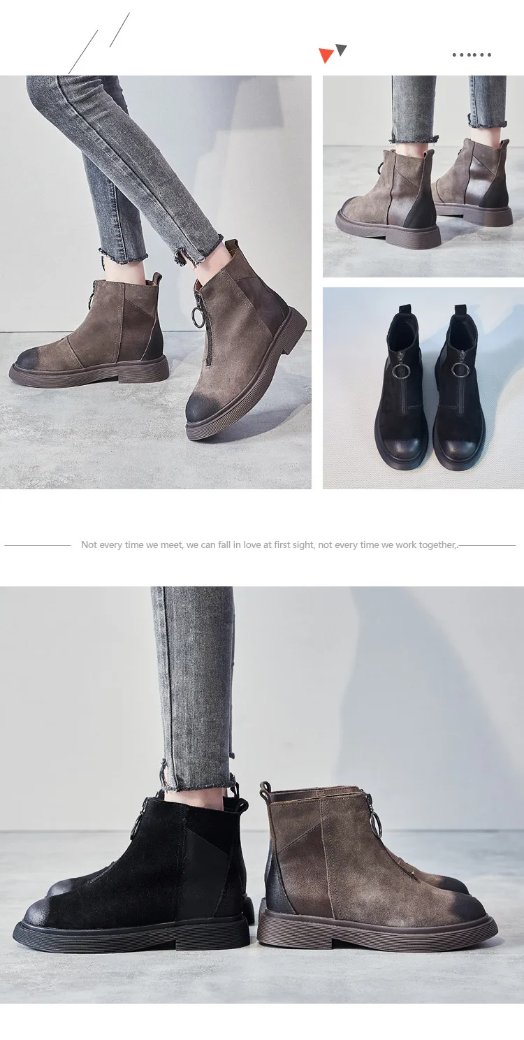 Botas mujer в стиле ретро; ; повседневная обувь; Ботинки martin; женские модные брендовые ботильоны из натуральной кожи с заклепками; Цвет Черный