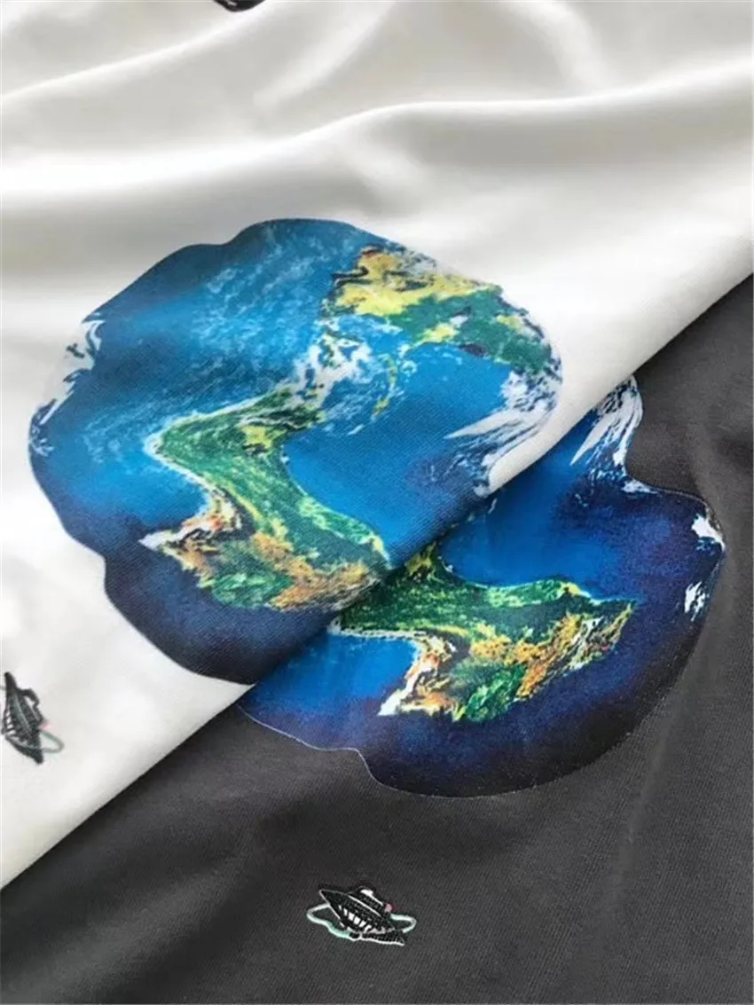 Футболка большого размера с принтом корабля НЛО мужская и женская 1:1 высокое