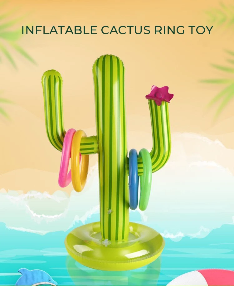 

Outdoor Swimming Pool accessories Inflatable Cactus Ring Toss Game Set Floating Pool Toys Beach Party Supplies Party Bar Travel