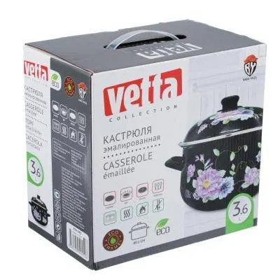 VETTA Illusion Casserole enameled 22cm 3.6L induction Kitchen supplies Soup Stock Pots Cookware Dining Bar Home Garden | Дом и сад