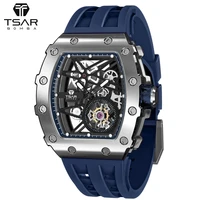 tsar bomba automatic watch men tonneau design stainless steel relogio masculino waterproof wristwatch mechanical skeleton watch