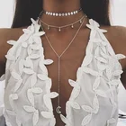 Новое винтажное модное минималистичное ожерелье 2021 с подвеской Изящные многослойные ожерелья с блестками для женщин Длинная кисточка, цепочка