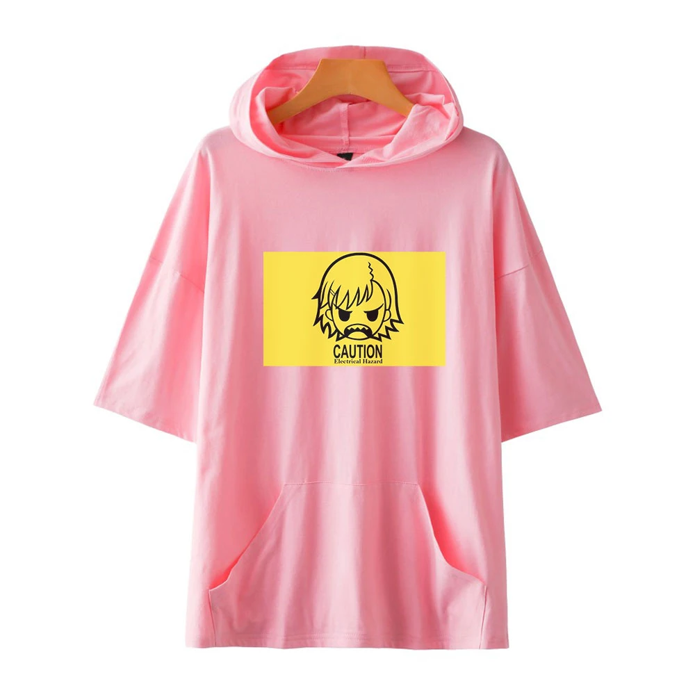 

WAWNI Misaka Mikoto Short-Sleeved Hooded Sweatshirt Loose Volleyball Harajuku Fashion Polyester Plus Cotton Hoodie Cosplay Tops