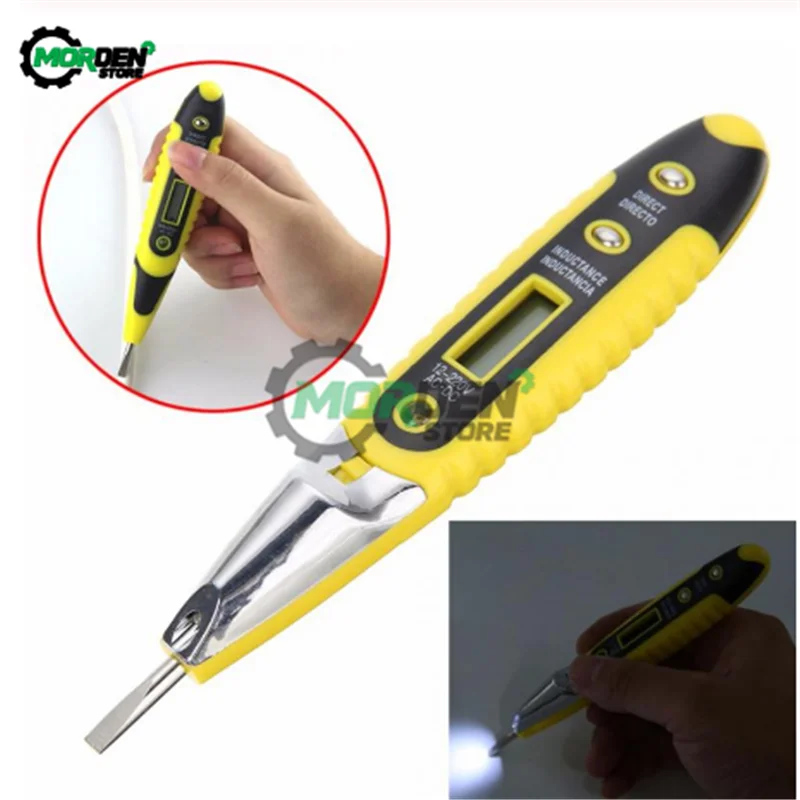 

Тестовый карандаш, многофункциональный, переменного/постоянного тока, с цифровым ЖК-дисплеем, тестовая ручка-детектор напряжения, Электрич...