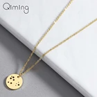 3 цвета, ожерелье из нержавеющей стали для женщин, круглая Геометрическая планета, маленькая звезда, подвеска, ожерелье для девочек, подарок для ребенка, ювелирные изделия ручной работы