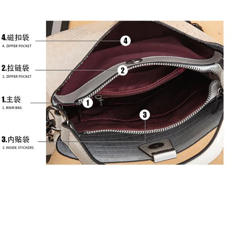 Famous Brand Genuine Leather Women Handbag Fashion Bucket Bag Alligator Shoulder Female Casual Messenger New Totes | Багаж и сумки