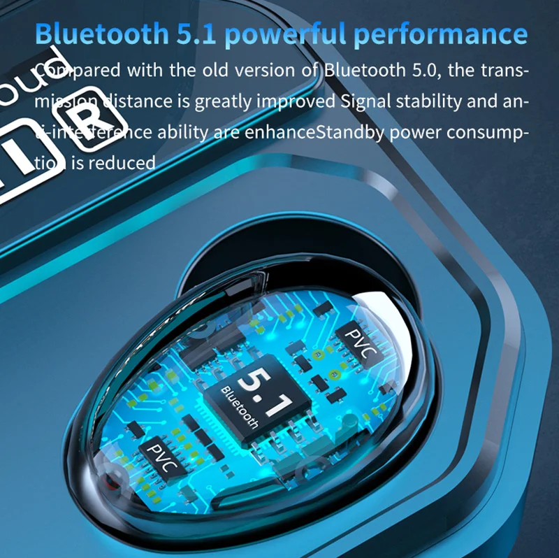V5.1 Bluetooth Беспроводной наушники Airplus наушники-вкладыши TWS с Auriculares 2000 мА · ч