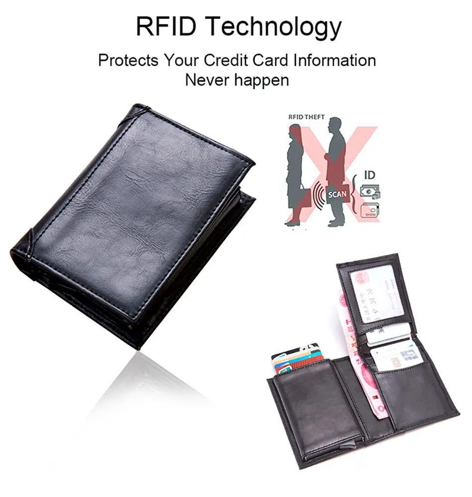DIENQI мужской деловой кожаный держатель для карт металлический RFID карта Защита сумка для денег большая емкость карман для карт винтажный держатель для кредитных карт