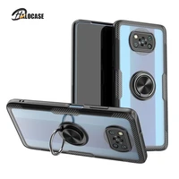 shockproof back cover on for xiaomi poco x3 nfc case transparent ring holder stand for xiaomi poco x3 case poco m3 f3 x2 x3 pro