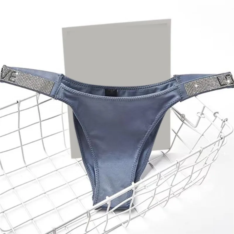 

Women Panties Thong Letter Rhinestones Belt G-String Fashion Low-Rise Tanga Shorts Briefs Sexy T-Back String Underwear