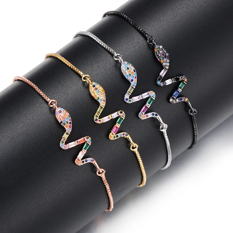 Бижутерия Pipitree из фианита популярный браслет с подвесками в виде змеи