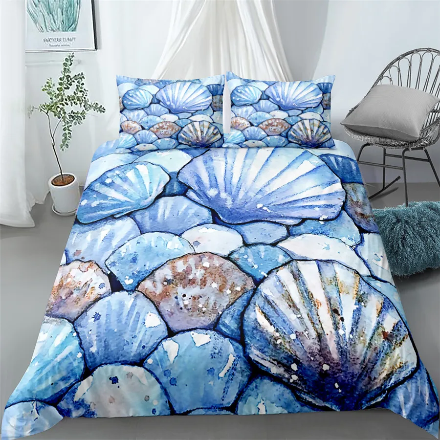 

beautiful rocks blue bedding set king queen double full twin single size bed linen set