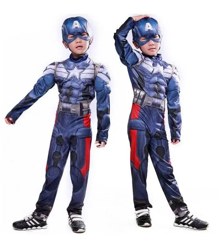 Костюмы Капитан Америка для мальчиков и девочек Костюм на Хэллоуин детей