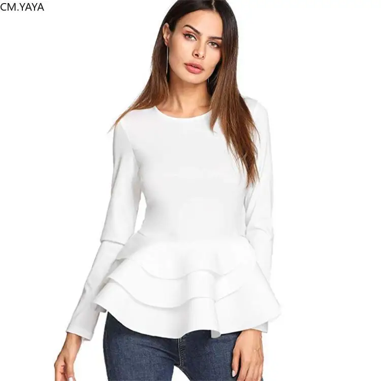 Женская новая осенняя зимняя футболка с круглым вырезом и длинным рукавом