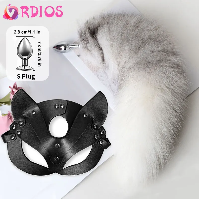 Разъемная Анальная пробка настоящий Лисий хвост металлическая секс-хвост товары