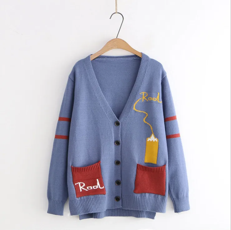 Kawaii girl Women Cashmere Sweater Knitted Cardigan Jumper Coat Cute Long Sleeve Large Size Warm Knit Cardigans |