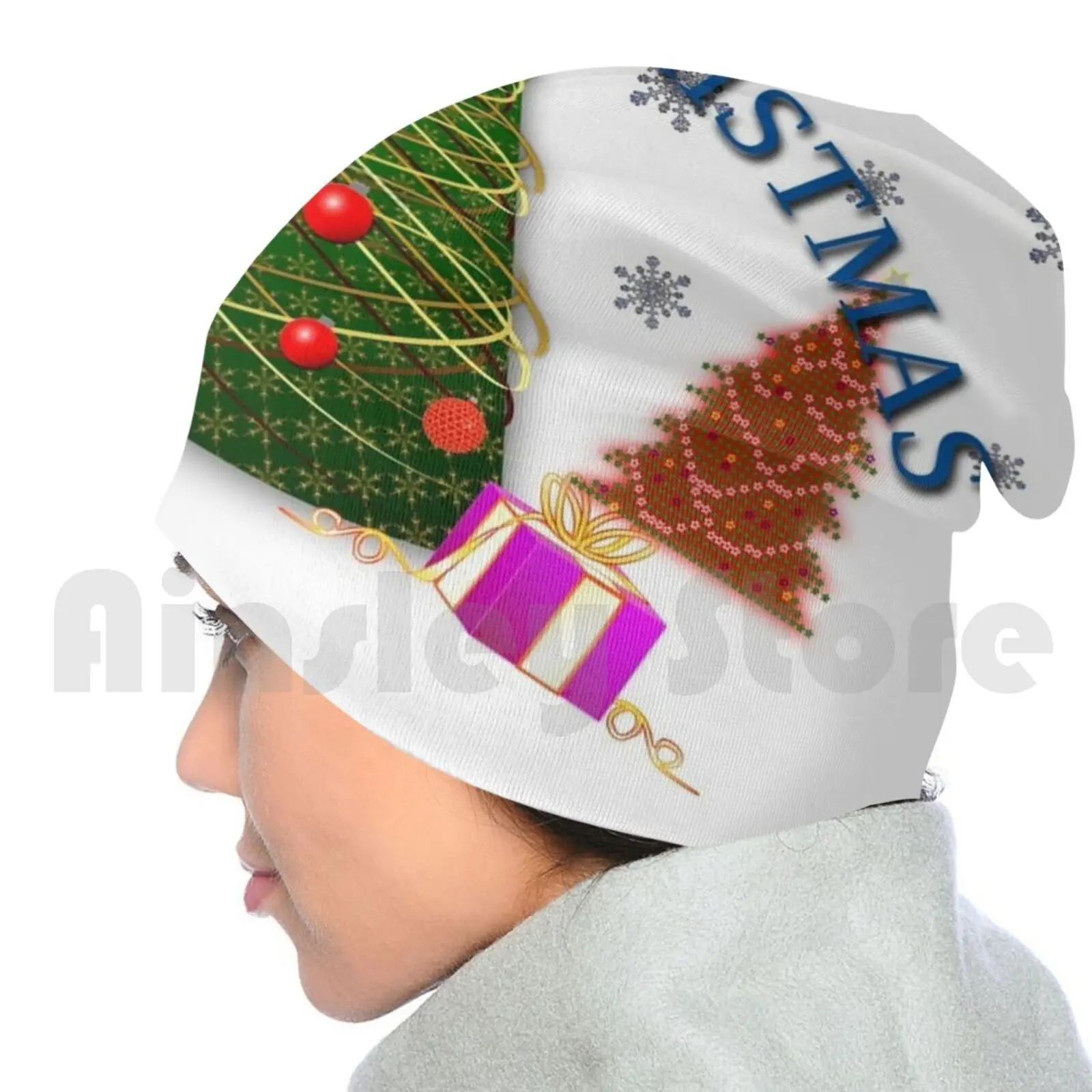 Рождественская Шапка бини 2015 с принтом сделай сам подушка Johndsmith Санта елка