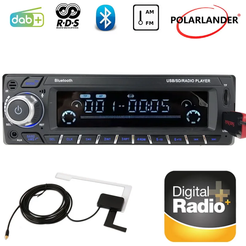 1 Din Car Radio DAB+ Digital Audio Broadcast RDS MP3/WMA Car Bluetooth Card Machine LCD Screen FM USB SD 2018 New Hands-Free