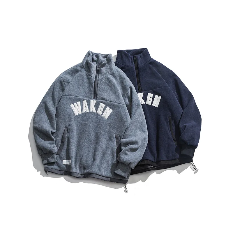 Трендовые спортивные толстовки с полувысоким воротником куртка японский