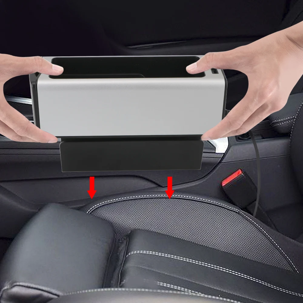 Dual USB Charger Car Accessories Auto Crevice Pocket Organizer Phone Cup Holder Stowing Tidying Seat Gap Storage Box | Автомобили и
