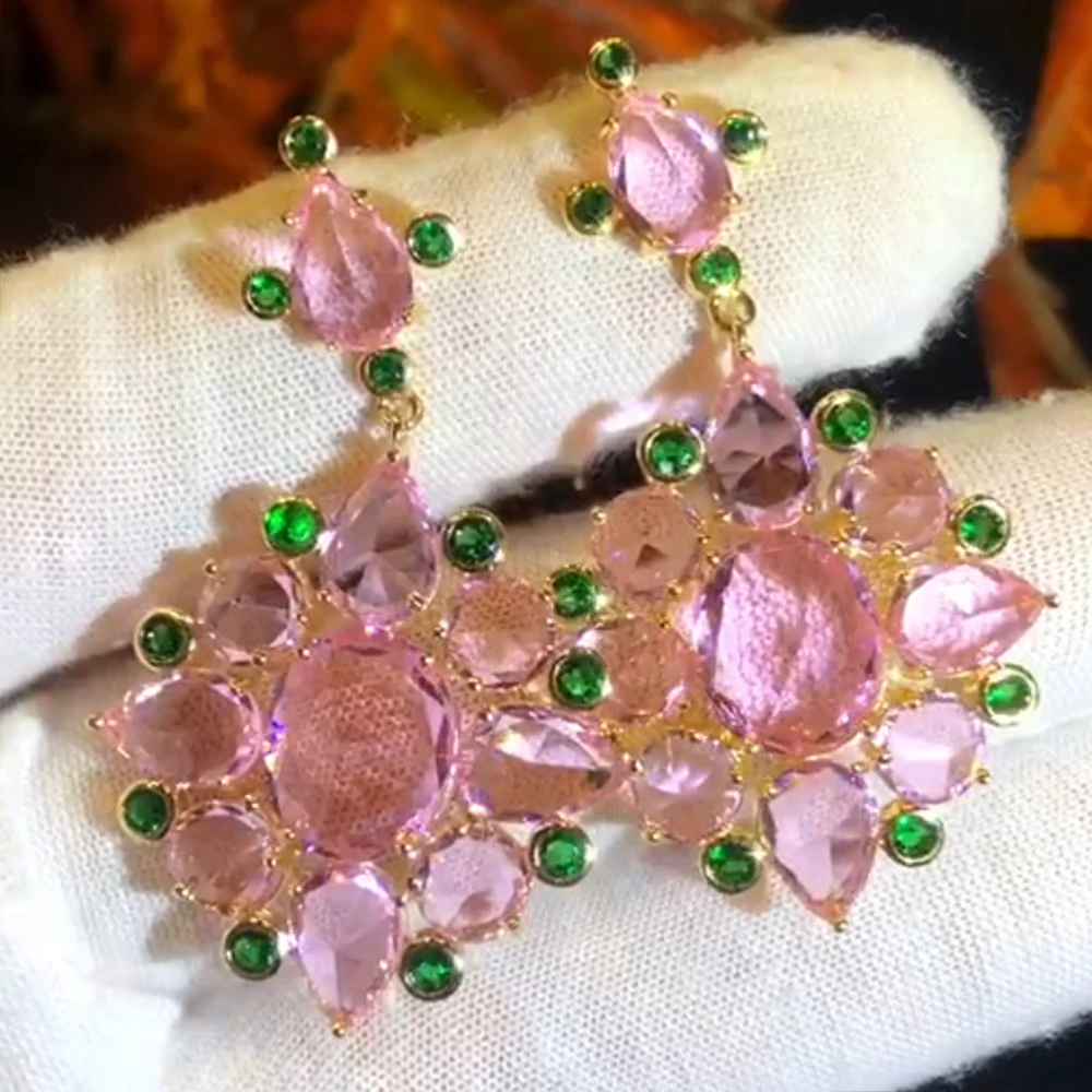 

GODKI трендовые серьги-капли с фейерверком для женщин, свадебные серьги с фианитом, Дубай, свадебные серьги, костюм, ювелирные изделия, Летняя ...