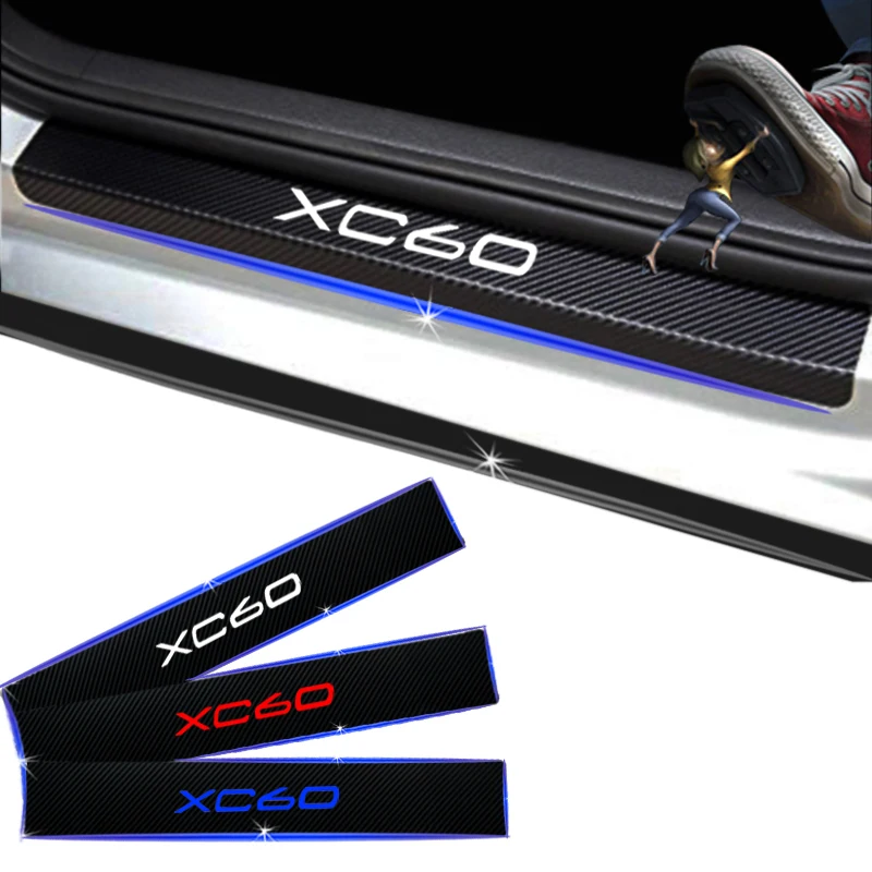 4 шт. виниловые наклейки на пороги автомобиля из углеродного волокна|Лепнина для