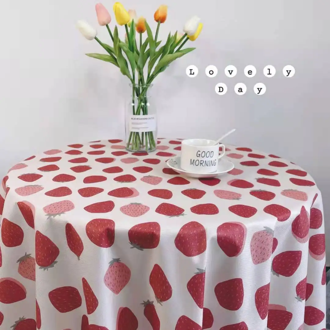 Литературная клетчатая скатерть в скандинавском стиле из хлопка и льна красная с