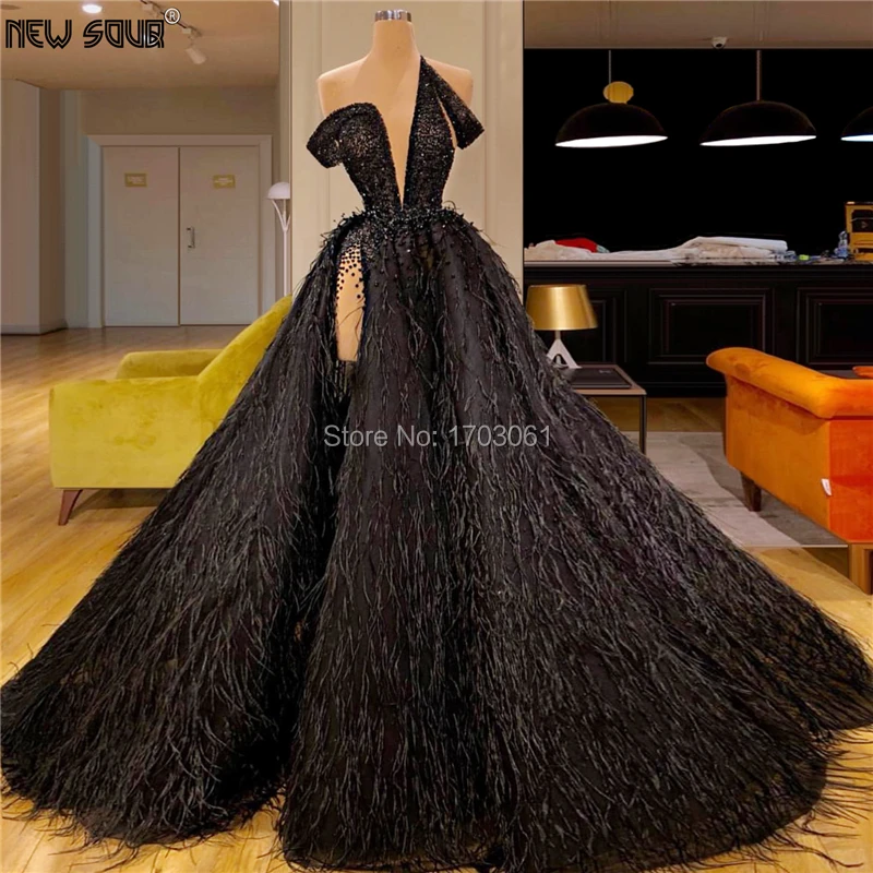 

Aibye Generous Black Pearls Evening Dresses With Beading Robe De Soiree Turkish Kaftans 2020 Long Prom Dress Evening Gown Arabic