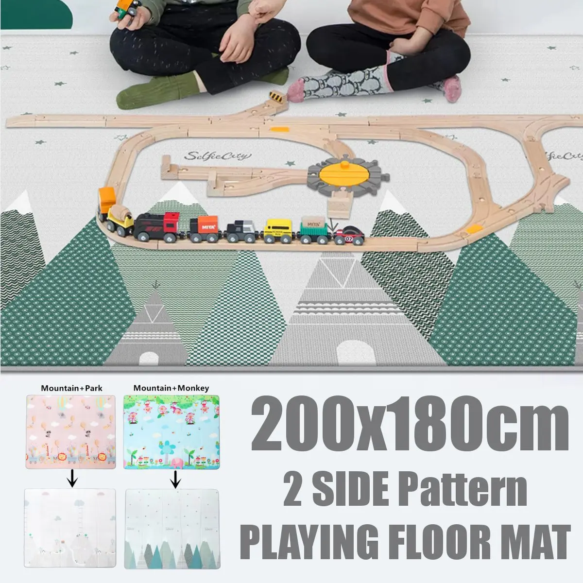Складной LDPE мультяшный детский игровой коврик 200*180 см детский коврик-пазл детский коврик для ползания детский коврик Детские коврики для игры ковер
