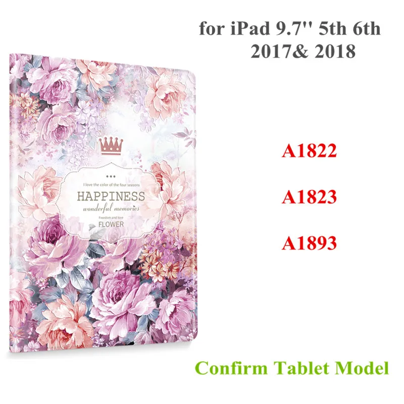 iPad 9.7 2017 2018 Для iPad цветной принт планшет кожаный чехол для iPad 3D рельефный защитный чехол умный чехол s - Цвет: iPad 9.7 2017 2018