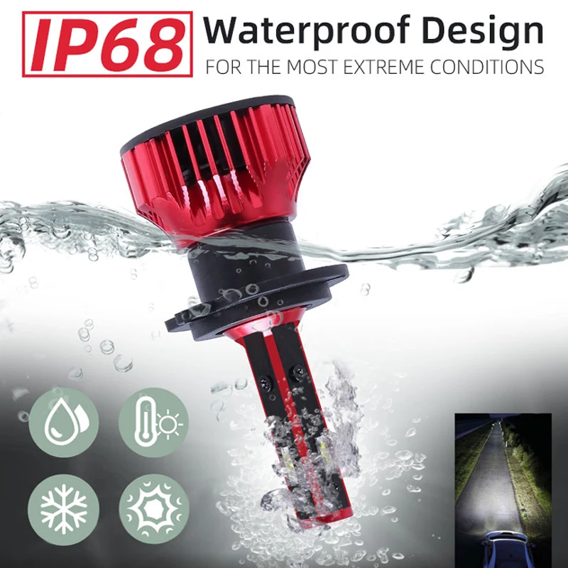 Комплект из 2 предметов, 4 стороны H1 H4 H7 светодиодный фар H11 9005 HB3 9006 HB4 CSP светодиодный светодиодные лампы для автомобиля 12000LM 72W фары для 360 градусов диод авто лампы 12V 24V