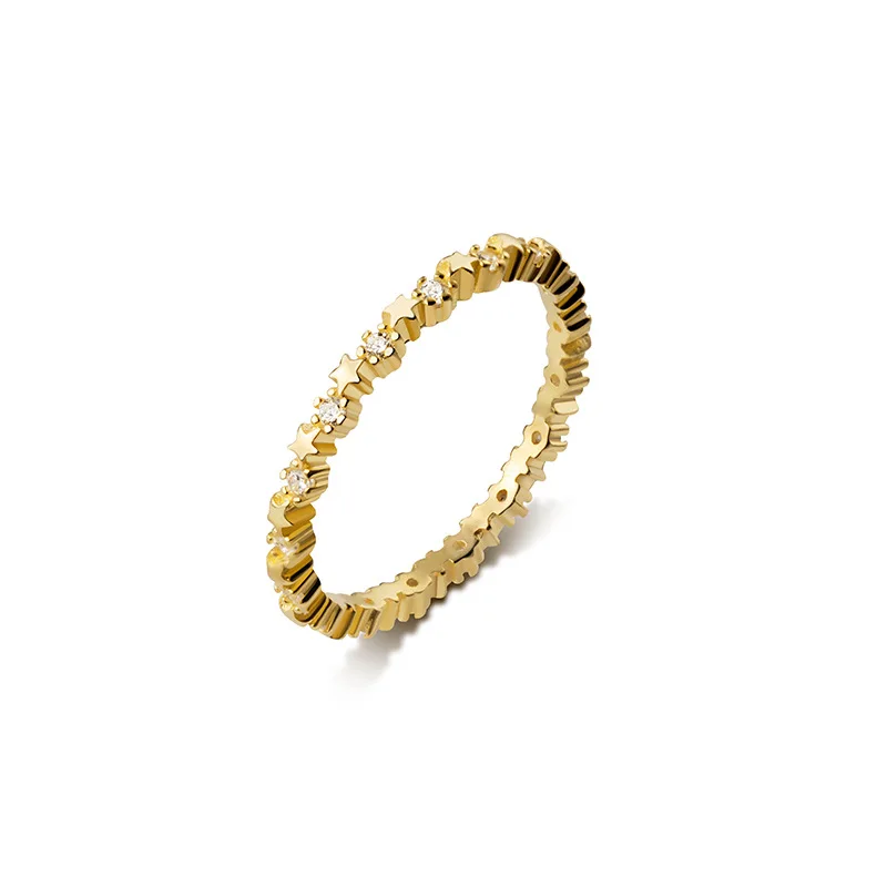 

Silver 925 Fine Jewelry Gypsophila Stars Rings For Women CZ Zircon Finger Ring Anniversary Wedding Ring Gift