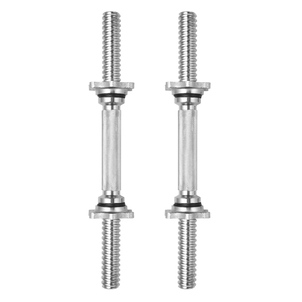 

VORCOOL 1 Pair Threaded Dumbbell Bars Stainless Steel Plating Dumbbell Bars Adjustable Dumbbell Handles (Silver)