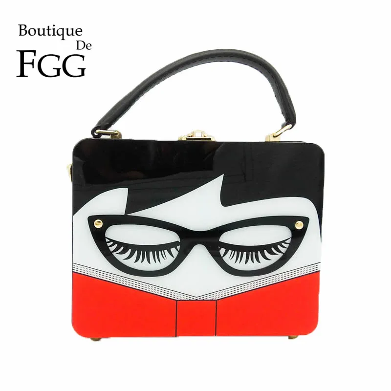 

Женский акриловый клатч Boutique De FGG, вечерние сумки через плечо, Жесткий Чехол, сумка-Кроссбоди